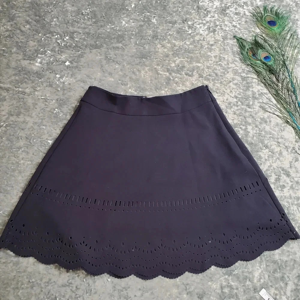 Loft Laser‎ Cut Black Skirt